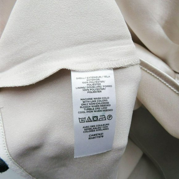 Ann Taylor Silver Ivory Wrap Blouse, Size Medium - Picture 7 of 13